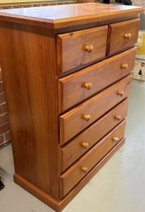 Solid Wooden Chest of 6 drawers
