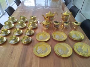 GOLD PLATED HAND CRAFTED COMPLETE DINNER SET