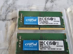 Crucial 2x 16gb DDR4 3200 cl22 sodimm ram for sale