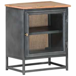 Haydock Bedside Cabinet Grey 40x30x50 cm Solid Acacia Wood...