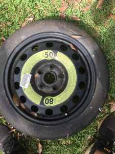 Safety spare tyre for small car