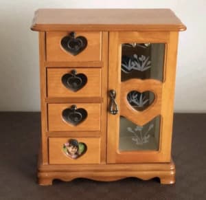 Wooden Jewellery Box Stand Cabinet