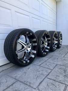 REDUCED - 19 inch Osaka wheels with near new tyres 245/35/19