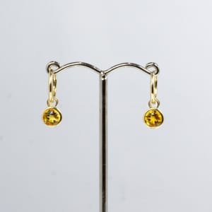 Natural Citrine Earrings and Pendant in 14K Gold