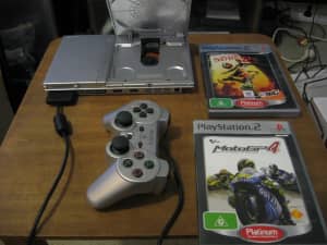 Playstation 2 SILVER with Matching Controller 2 Games Full System 