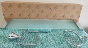 Con-Serv Chrome Tempered Glass Bathroom Shelf
