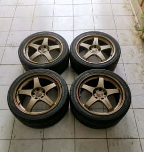 RARE RX7 Mazdaspeed MS-01S BRONZE 18X8.5 18X9.5 with New AD08R Tyres