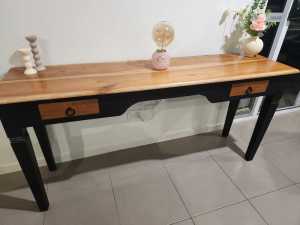 Black and natural wood hall table