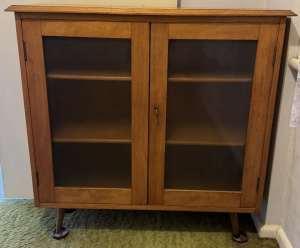 1960s glass fronted enclosed bookcase