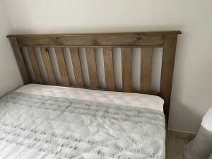 Double wood bed