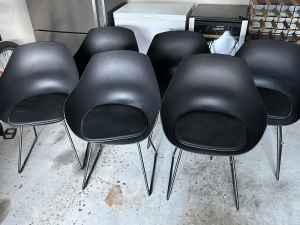 Black Resin Dining Chairs (6)