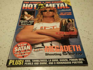 Vintage HOT METAL MAGAZINE Issue 41 Jul 1992 Heavy Rock Music Rare NMC