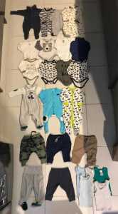 Baby boy newborn winter clothes 25 items bundle (size 0000 & 000)