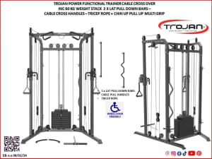 Functional Cable Cross Trainer 60 Kg Weight Stack Lat Pull Down