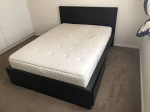 IKEA MALM Double bed frame with drawers (optional mattress)