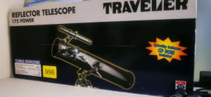 Traveler reflector telescope 175 power in excellent condition 