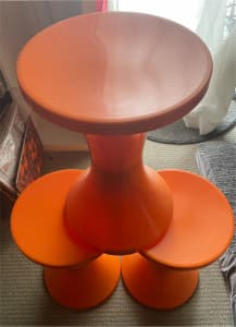 Plastic arcade style stools x 3 as new