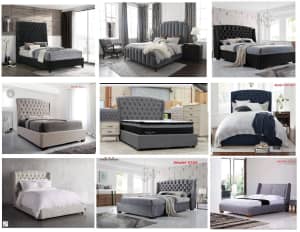 from $499 new fabric bed adult bed king or queen studded fabric velvet