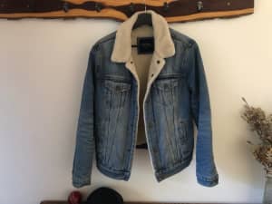 Just jeans denim Sherpa jacket size Small