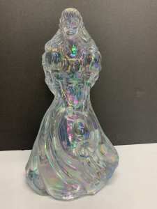 Vintage Fenton Pearlescent Carnival Glass Southern Belle. 21cm Height.