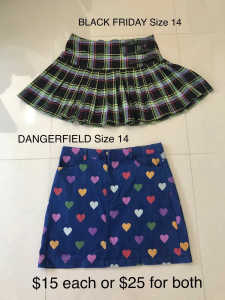 DANGERFIELD and BLACK FRIDAY Skirts in NEW Condition, Size 14.