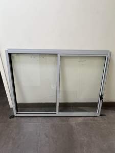 900Hx1210W Apo grey aluminium sliding window:Located at Wetherill Park