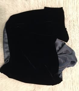 Beautiful black silk velvet wrap lined in grey silk