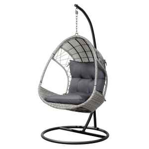 Gardeon Outdoor Egg Swing Chair Wicker Furniture Pod Stand Armrest Li