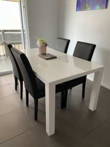 Dining table and chairs
