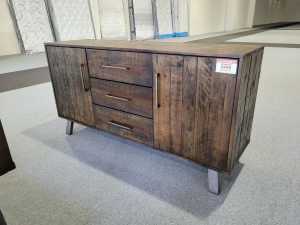 RRP$899 Rustic Aged Timber Sideboard/ Buffet w/ Steel Legs