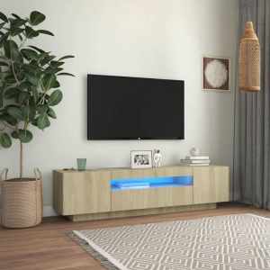 Grange TV Cabinet with LED Lights Sonoma Oak 160x35x40 cm...