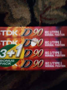 TDK 90 minute brand new cassettes set of 4