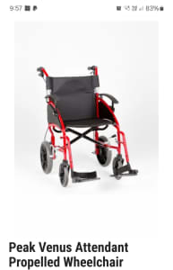 Wheelchair foldable, light weight, near new