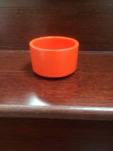Orange round trinket jar vase container canister