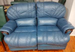 One 2 seater leather recliner 