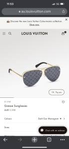 Louis Vuitton 1.1 Evidence Sunglasses Black Acetate & Metal. Size W