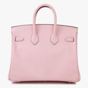 Hermes Rose Sakura 3Q Pink Swift Palladium Hardware Birkin 25 Handbag Bag