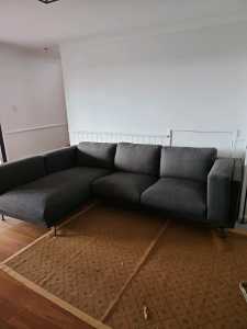 Three seater sofa with right sided chaise