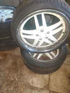 deep dish 19inch wheels rear good tyres front ok need doin soon