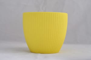 Textured plant pot, yellow - never used