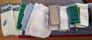 Cross stitch fingertip towels and border material - brand new