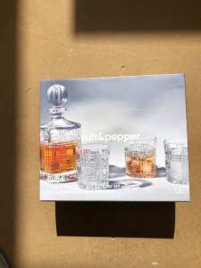 Salt&Pepper Bond 5 piece decanter and tumbler set great gift whiskey