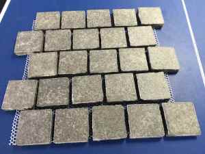 Charcoal flamed granite cobblestones 500x500x20mm/sheet