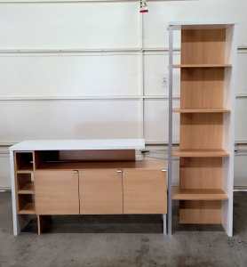 Bookshelf, desk, and cabinet, freely combined
