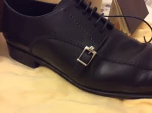 SALE Louis Vuitton Haussmann leather buckle shoe