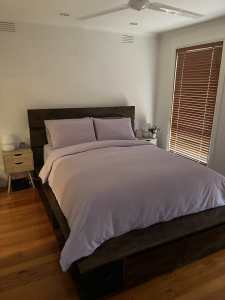 Queen size bed with storage