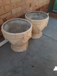 Grecian concrete pots