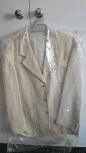 Men Top Suit Jacket White medium size 3 pocket