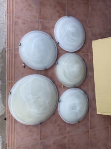 Oyster ceiling lights $50 for all 4 small 40cm- 1 large 50cm