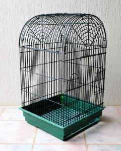 Steel Bird Cage Dark Green 91cm x 45cm x 45cm with Plastic Tray